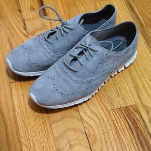 Cole Haan Oxford  Zero Grand suede Gray Women's Size7.5 B
